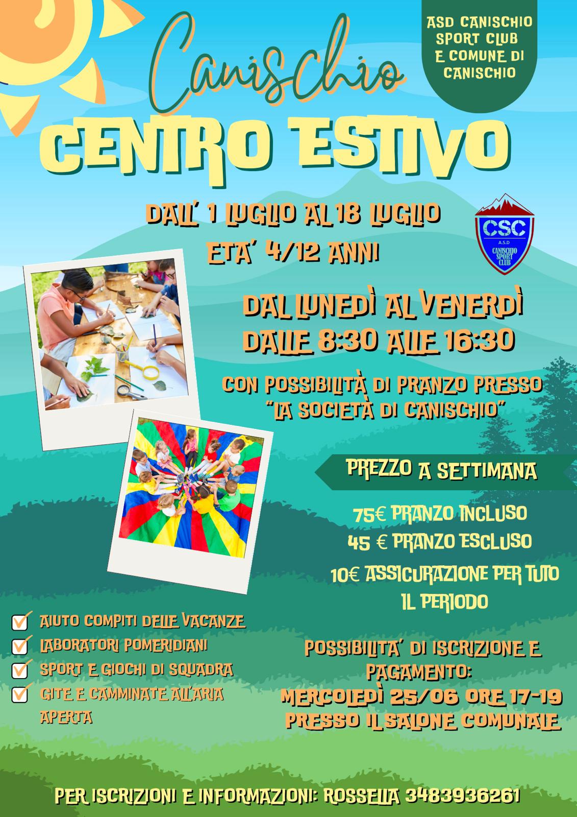 Locandina centro estivo